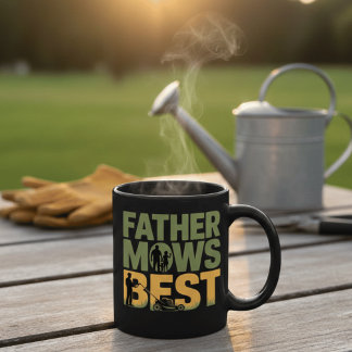 Caneca Father Mows Best Funny Gardening Dad  Mug Gift