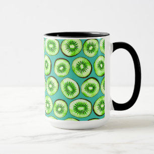 Caneca Fatias de Kiwi em turquesa
