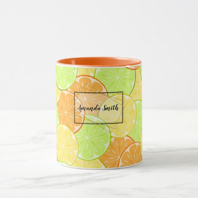 Caneca Fatias de laranja, limão, lima personalizadas (Centro)