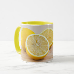 Caneca Fatias de Limão Amarelo Fotografia de Comida Natur