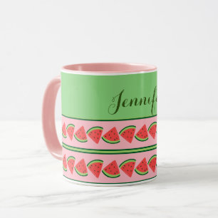 Caneca Fatias de Melancia Rosa e Verde - Personalizado