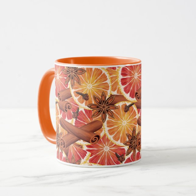 Caneca Fatias E Especiarias De Laranja (Frente Esquerda)