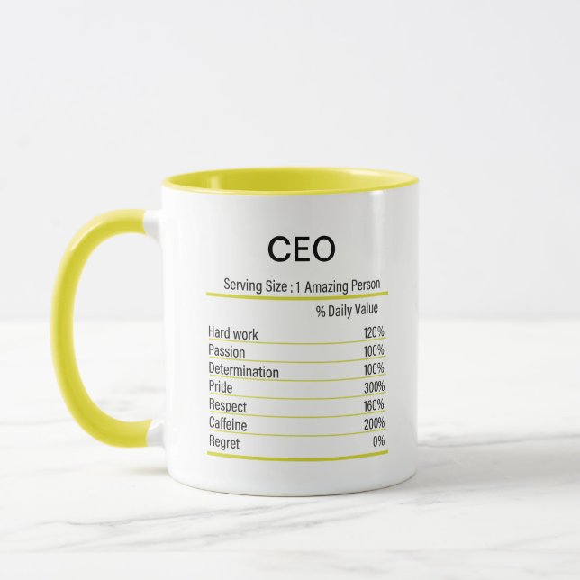 Caneca Fatos de nutrição CEO personalizados, Fatos de Nut (Esquerda)