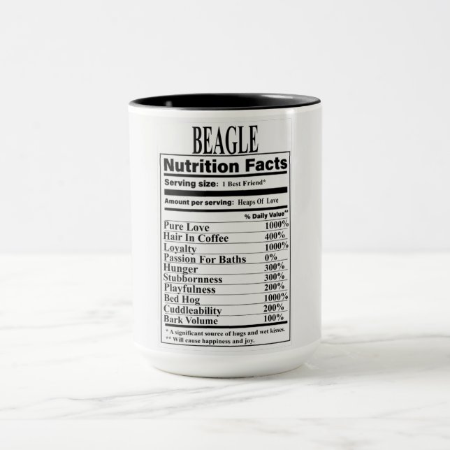 Caneca Fatos de Nutrição do Beagle (Centro)