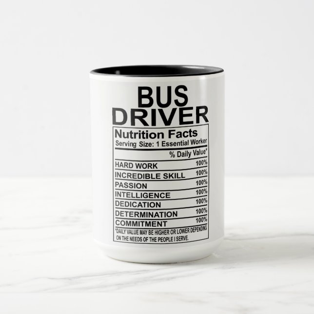 Caneca Fatos de Nutrição do Driver de Barramento (Centro)