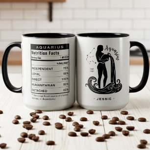 Caneca Fatos de Nutrição do Signo de Aquário Astrologia