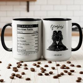 Caneca Fatos de Nutrição do Signo Zodiacal de Gêmeos Astr