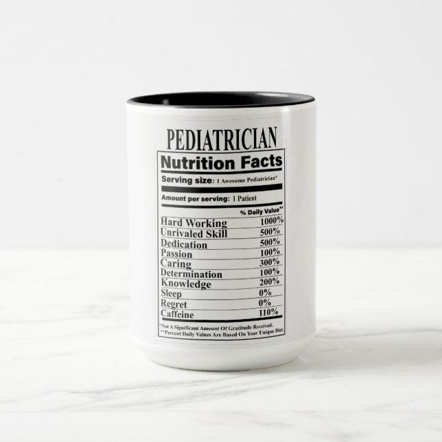 Caneca Fatos de Nutrição Pediátrica (Centro)