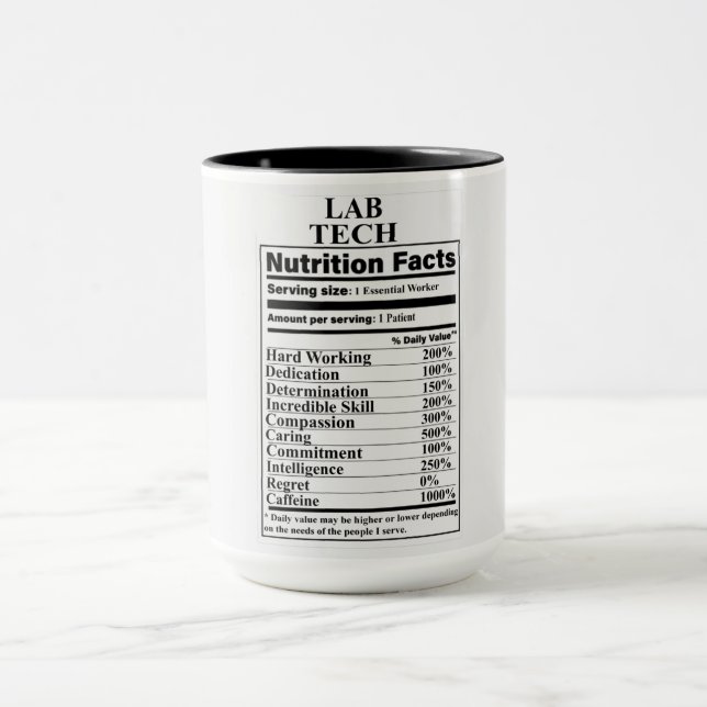 Caneca Fatos de Nutrição Tecnológica do Laboratório (Centro)