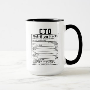 Caneca Fatos Nutricionais de CTO Engraçados Presente para