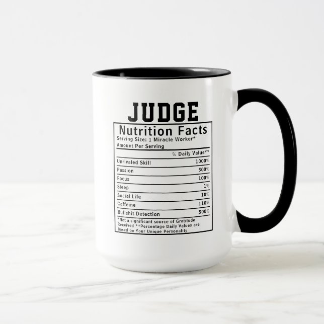 Caneca Fatos Nutricionais de Juiz Engraçado Presente Magi (Direita)