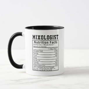 Caneca Fatos Nutricionais de Mixologista Engraçado Amante