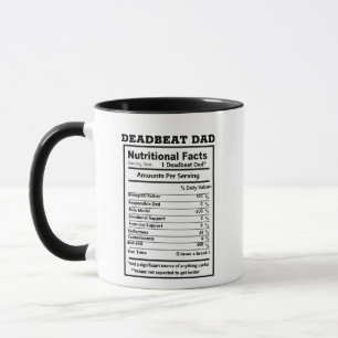 Caneca Fatos Nutricionais De Piadas De Deadbeat Torna-Se 
