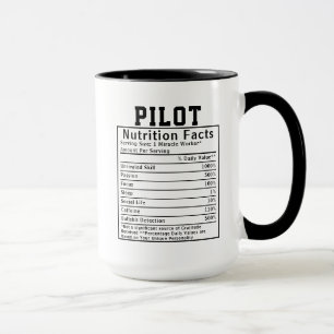 Caneca Fatos Nutricionais de Piloto Engraçado Presente pa
