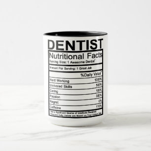 Caneca Fatos Nutricionais Dentistas