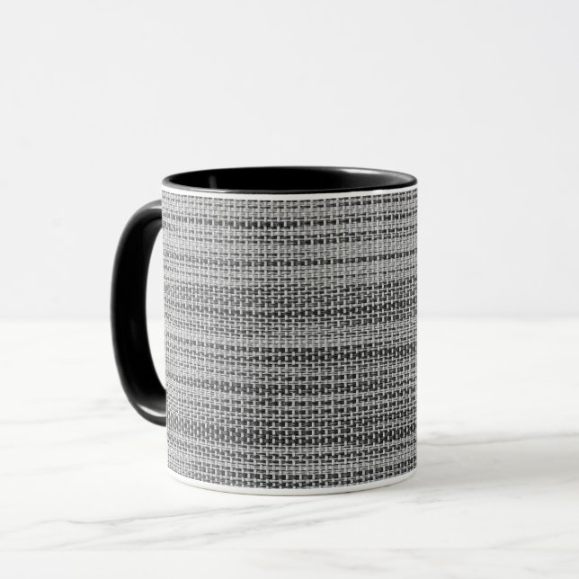 Caneca Faux Cinza Tecido Mug (Frente Esquerda)