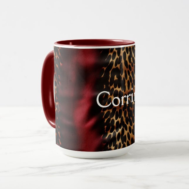 Caneca Faux CowGirl Southwest Cowhide Red Dourado (Frente Esquerda)