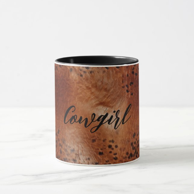 Caneca Faux Leather Brown Leopard Spots (Centro)