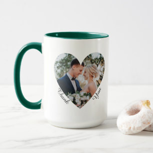 Caneca Favor de casamento Foto Dentro do Coração Obrigado