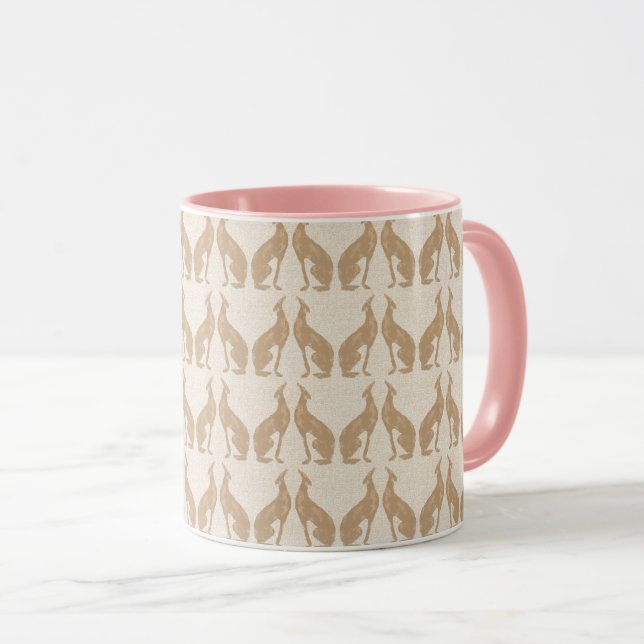Caneca Fawn Greyhound na Art Deco Design (Frente Esquerda)