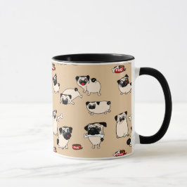 Caneca Fawn Pug Pattern Mugs presente bonito para os prop