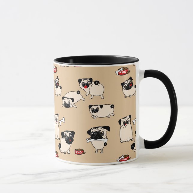 Caneca Fawn Pug Pattern Mugs presente bonito para os prop (Direita)
