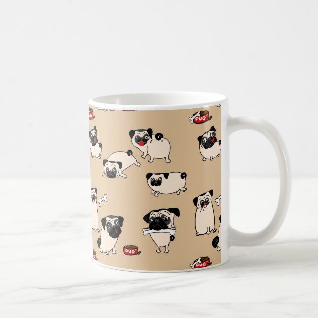 Caneca Fawn Pug Pattern Mugs presente bonito para os prop (Direita)