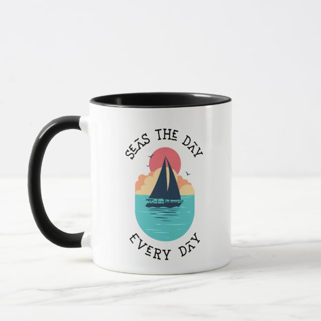 Caneca Faz o dia todo / vida na praia (Esquerda)