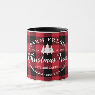 Caneca Fazenda de Árvores de Natal frescas Túmulo de Buff