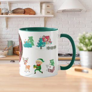 Caneca Fazenda de árvores de Natal verdes da vida vintage