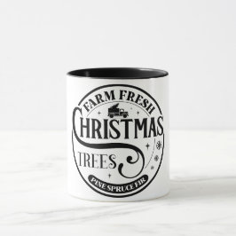 Caneca Fazenda Fresca Árvores de Natal Pinheiras