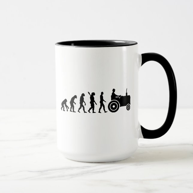 Caneca Fazendeiro do trator da evolução (Direita)