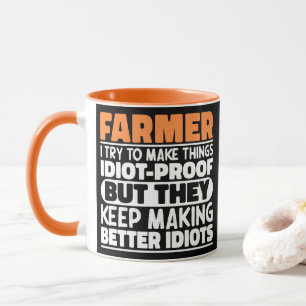 Caneca Fazendeiro Eu Tento Fazer As Coisas Engraçadas Fra