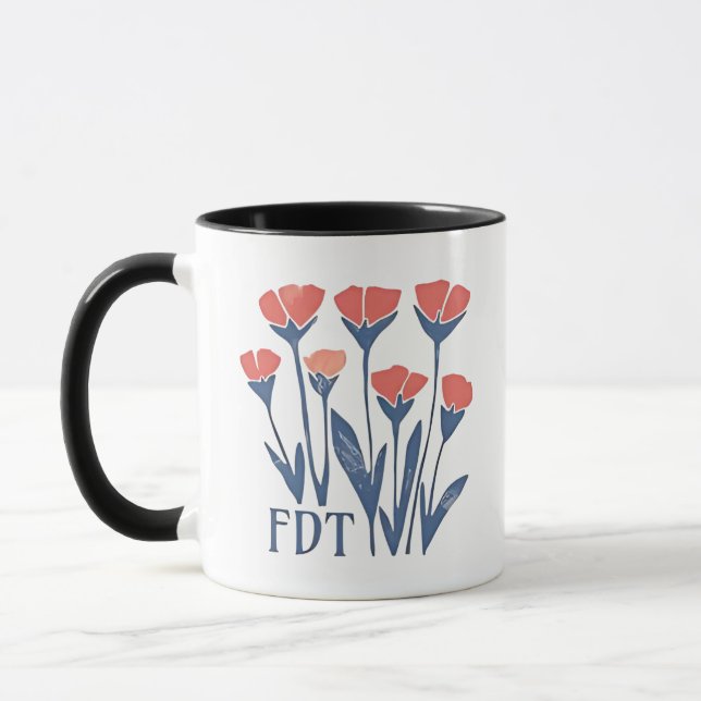 Caneca FDT Floral Wreath Feminina Subtil Boho Anti-Trump (Esquerda)