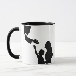 Caneca Fé e Família Mãe e Filho Conectando-se a Deus