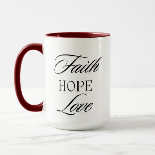 Caneca Fé, Esperança Amor Design Minimalista