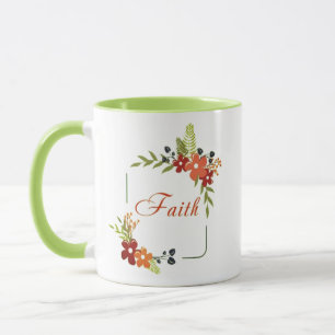 Caneca Fé floral