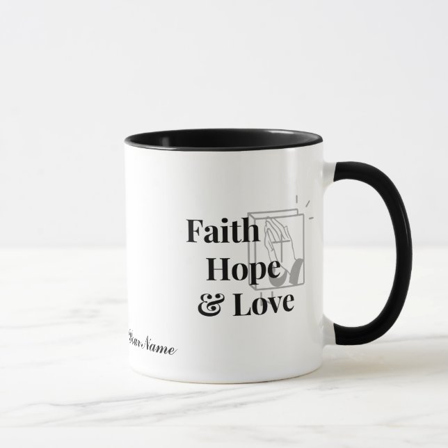 Caneca Fé Personalizada, Deus abençoe De Amor, Seu Xadrez (Direita)