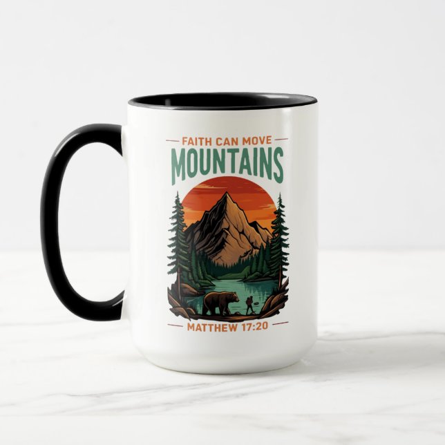 Caneca Fé pode mover montanhas para fora do cristão (Esquerda)
