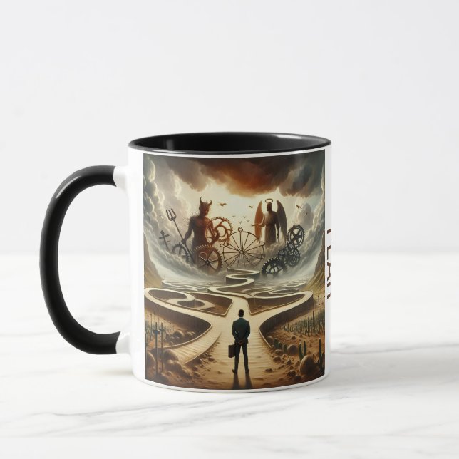 Caneca Fé Sobre Medo - Paisagem Surreal Coffee Mug (Esquerda)