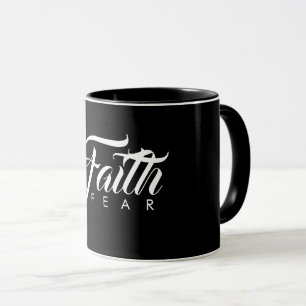 Caneca Fé Sobre o Medo Preto
