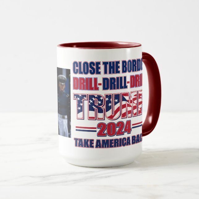 Caneca Feche a trump de Drill de Drill de Drill de Borda  (Frente Esquerda)
