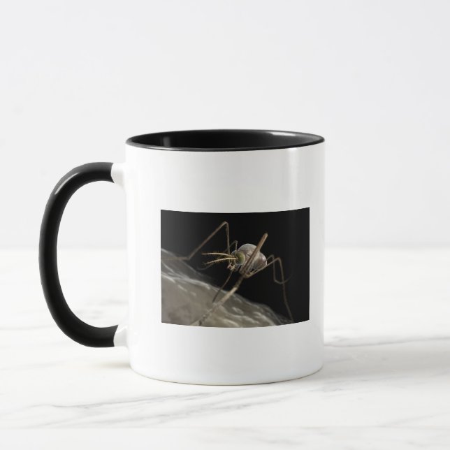 Caneca Feche acima da mordedura do mosquito 3d (Esquerda)