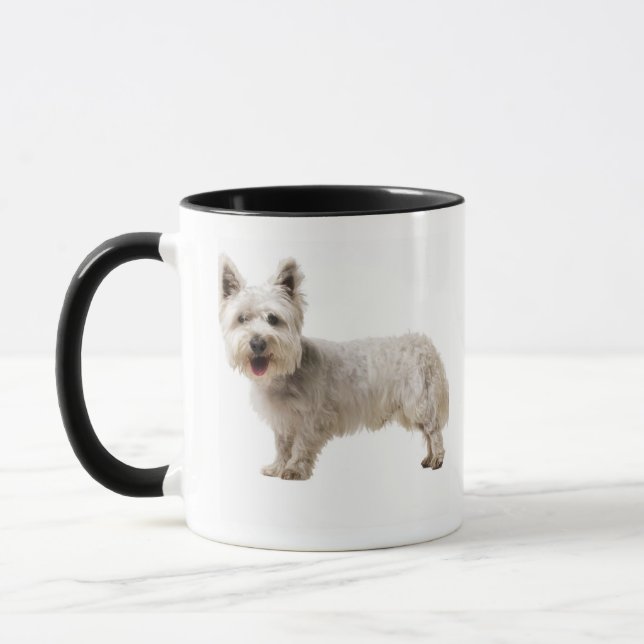 Caneca Feche acima de um terrier (Esquerda)