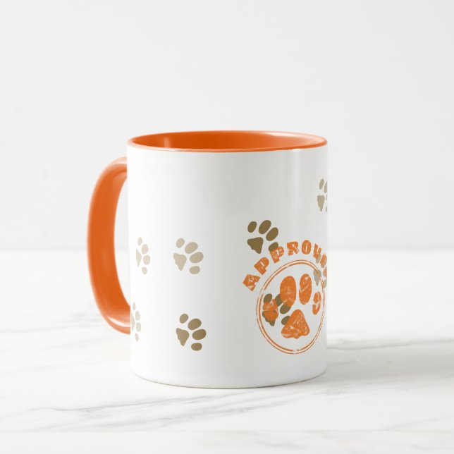 Caneca Fecho de arte de gato da aprovação (Frente Esquerda)
