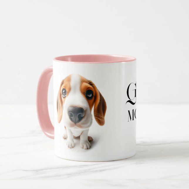 Caneca Fecho de Beagle Mug com o seu nome (Frente Esquerda)