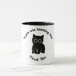 Caneca Feed Me Cat Lover Mug - Minimalist Humor Design