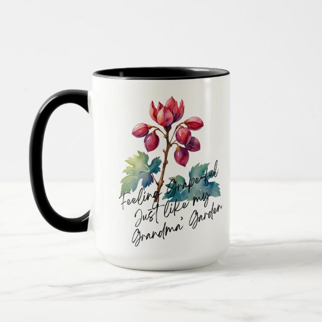 Caneca Feeling Grapeful Grandma's Garden Floral Art Print (Esquerda)