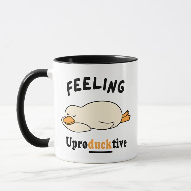 Caneca Feeling Unproductive Funny Sleeping Duck Meme (Esquerda)