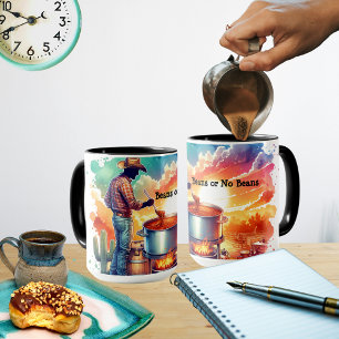 Caneca Feijões ou No Beans Chili Cozinhar Cowboy 1